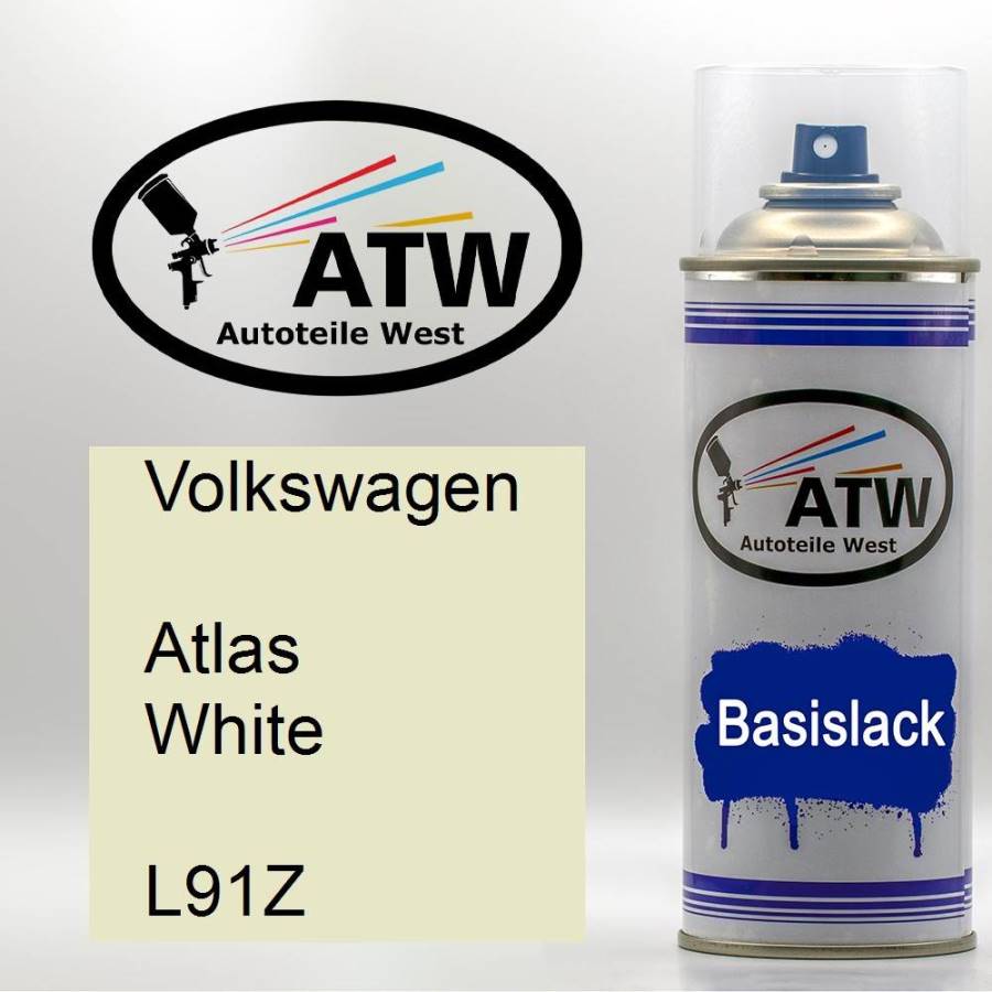 Volkswagen, Atlas White, L91Z: 400ml Sprühdose, von ATW Autoteile West.